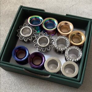 Assorted 00g (10mm) Screw Back Ear Tunnels